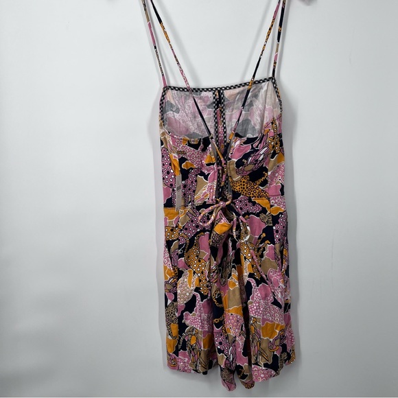 Maeve Anthropologie NEW Cheetah Parrot Print Tie Back Mini Romper - Picture 5 of 7